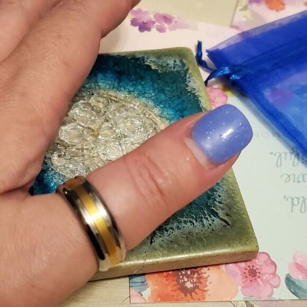 Mens Two Tone 14K Gold Plated Titanium Band Ring Silver Gold Size 11